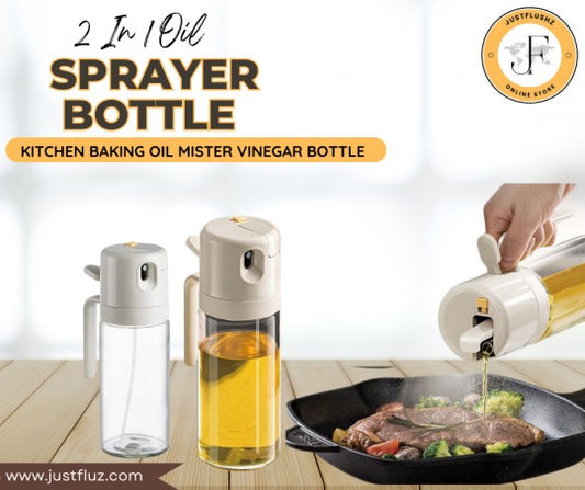 2 In 1 Oil Sprayer Bottle BBQ Cooking Oil Dispenser Olive Oil Pourers Sprayer Kitchen Baking Oil Mister Vinegar Bottle
