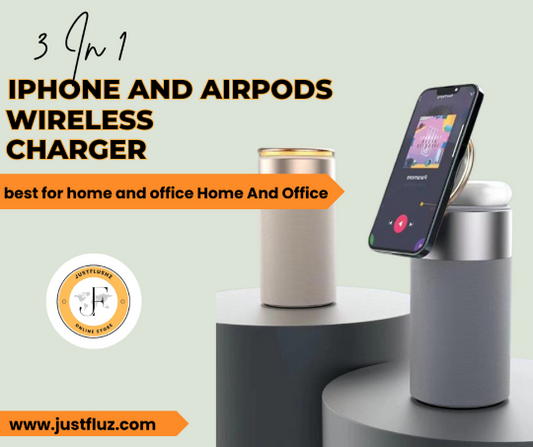 3 In 1 Multi-Function IPhone And AirPods Wireless Charger Portable Bluetooth Speaker With Touch Lamp For Home And Office