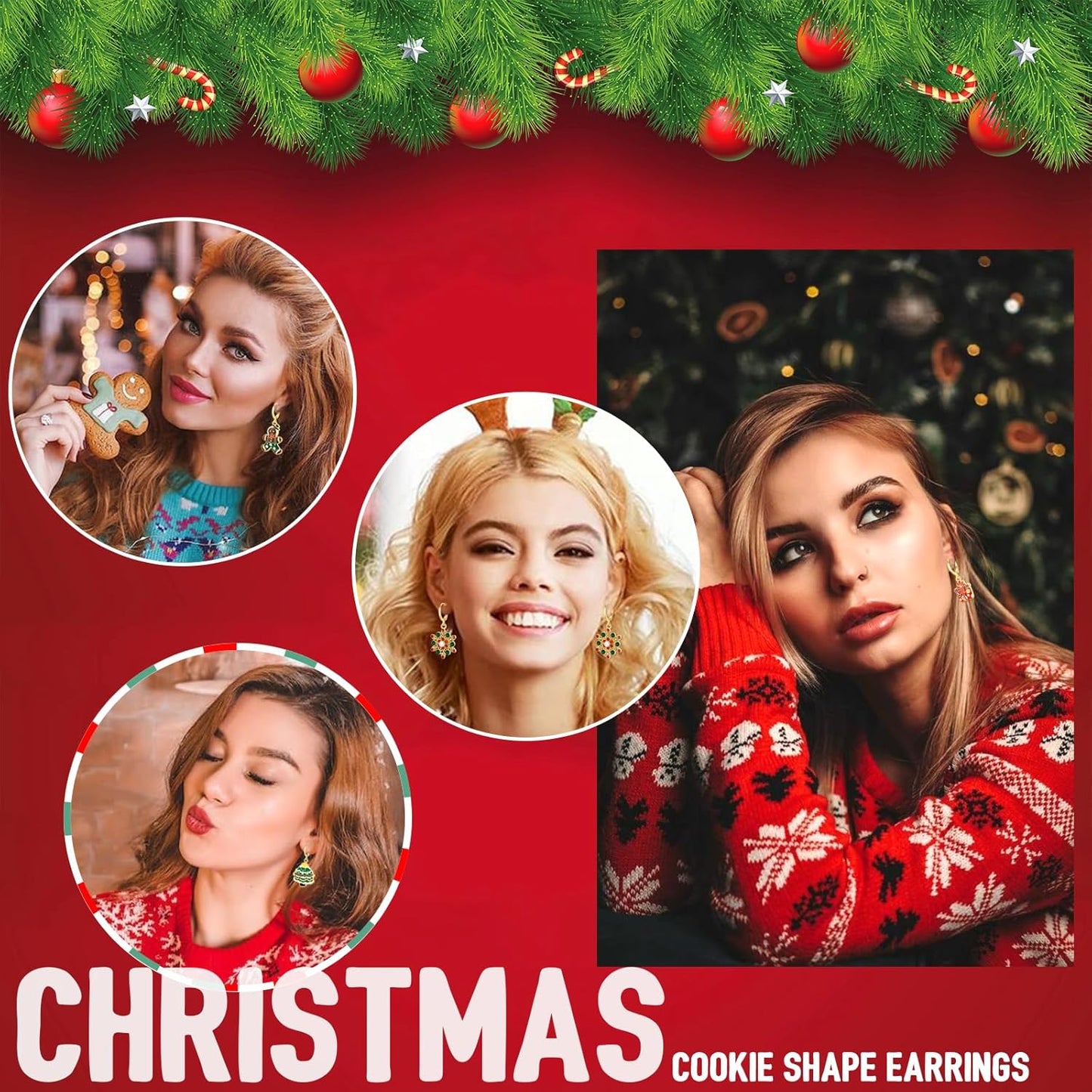 20/9 Pairs Christmas Earrings for Women Christmas Drop Dangle Earrings Set Christmas Tree Holiday Earrings Hook Earrings Party Jewelry Christmas Gifts
