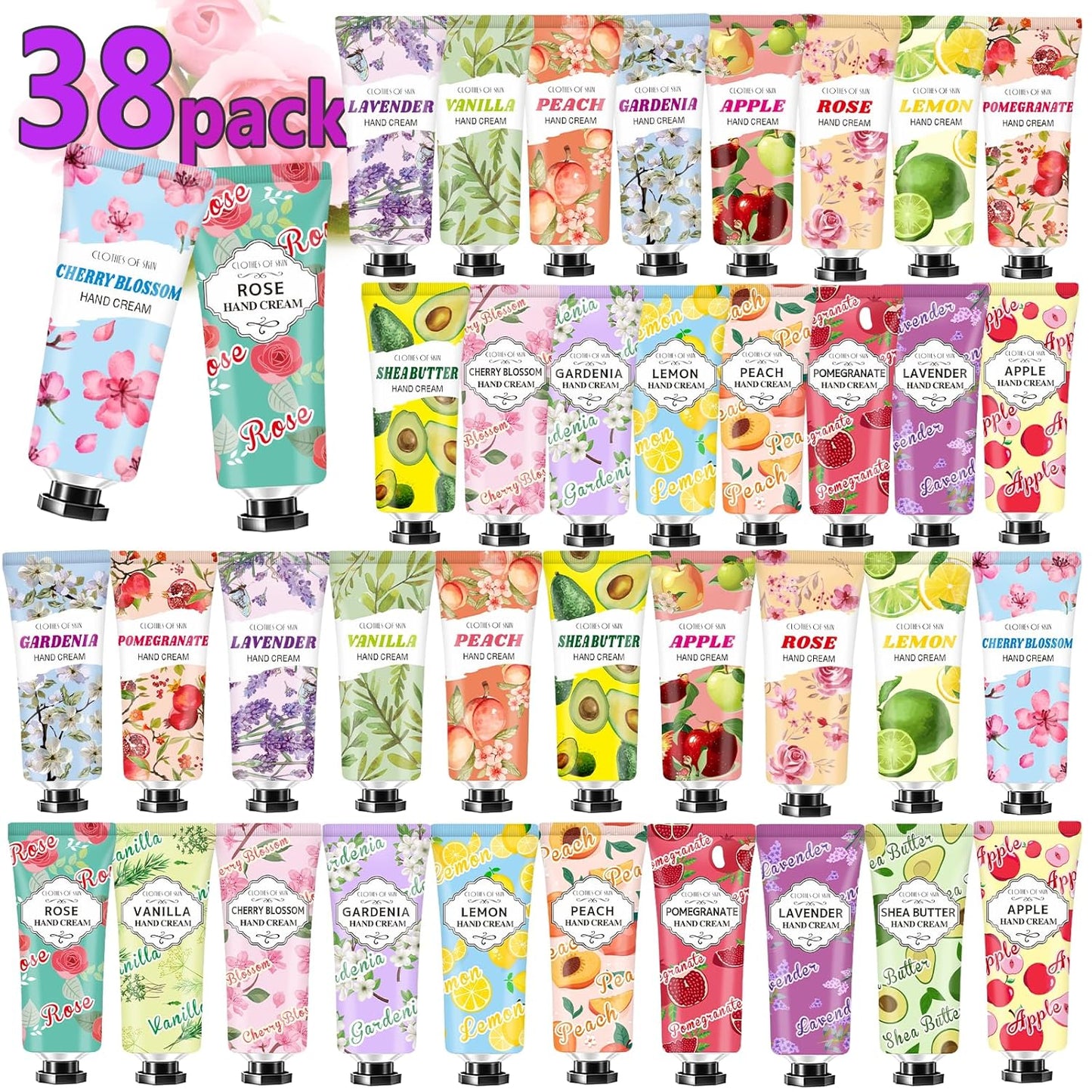 38 Pack Hand Cream Bulk Gifts,Christmas Gifts for Women,Stocking Stuffers for Adults,Appreciation Gifts Teacher Gifts,Travel Size Hand Lotion for Dry Cracked Hands,Bulk Small Gifts for Coworkers