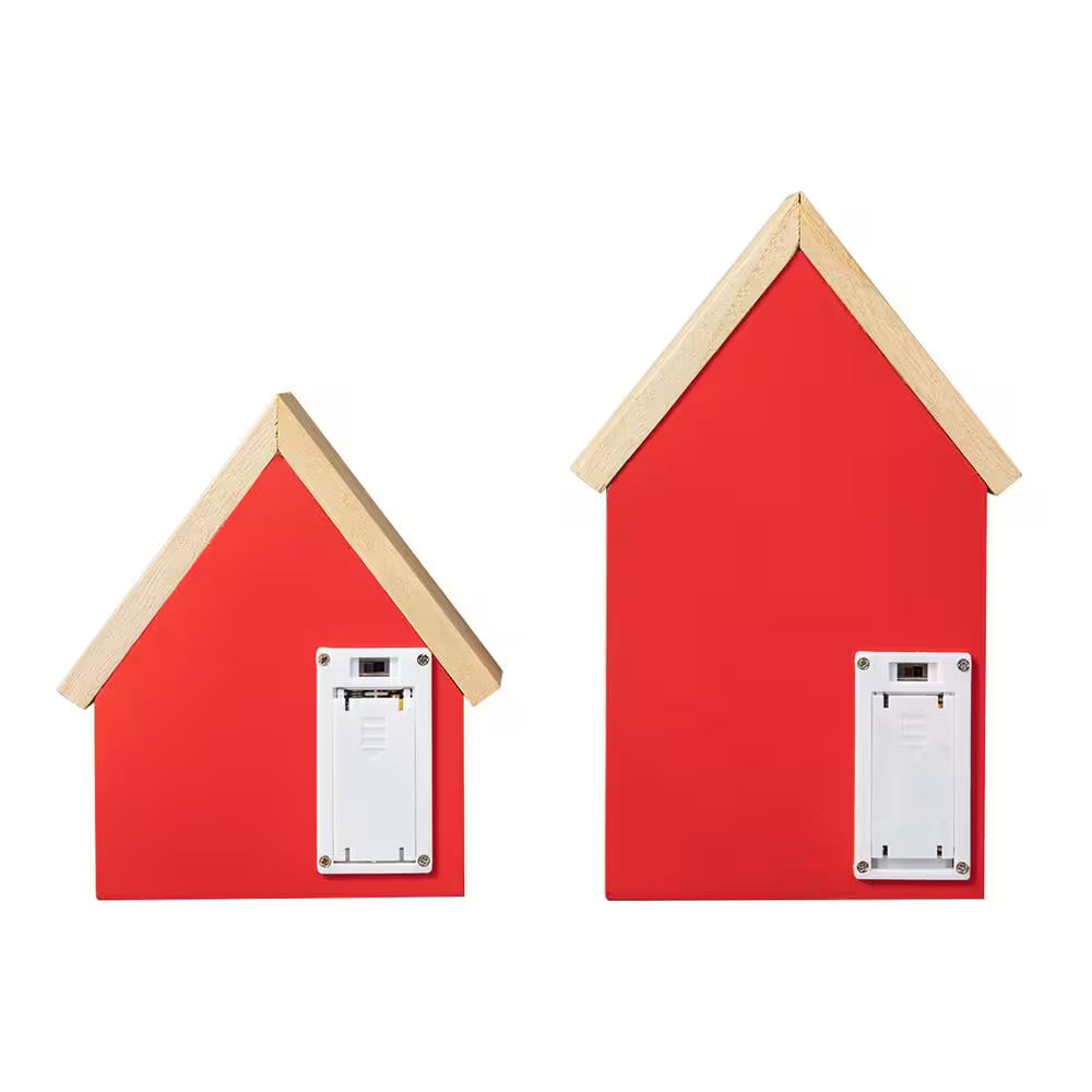 8.50 In. H Valentine'S Lighted Wooden House-Shaped Table Decor(Set of 2)