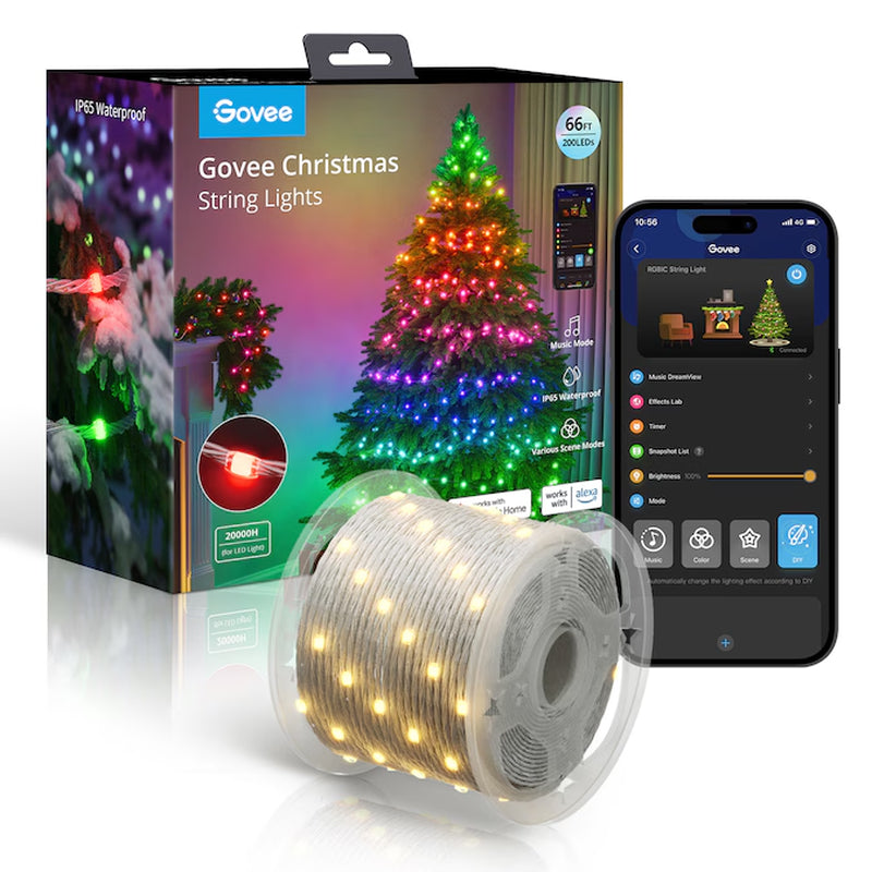 200-Count 62-Ft Multi-Function Multicolor LED Plug-In Christmas String Lights Timer