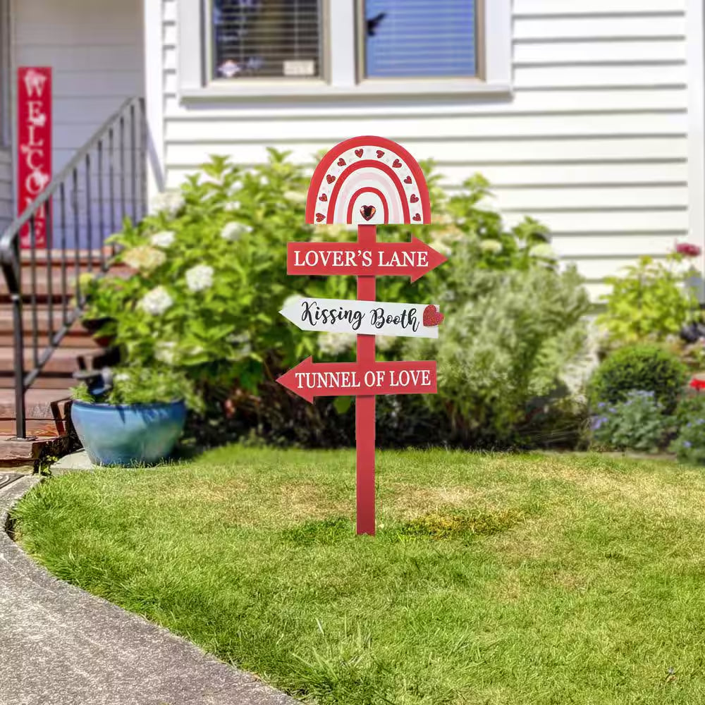41.75 In. H Valentine'S Wooden Rainbow Word Sign Patch and Yard Stake