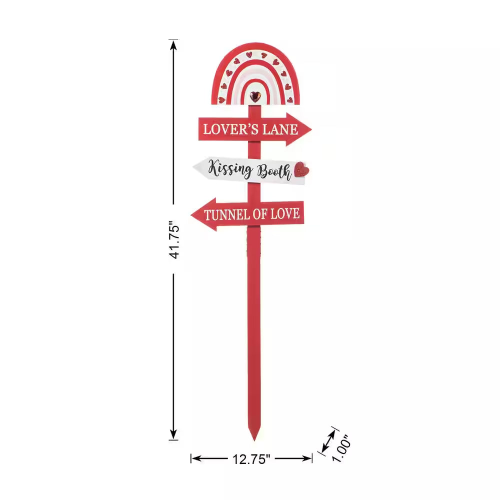 41.75 In. H Valentine'S Wooden Rainbow Word Sign Patch and Yard Stake