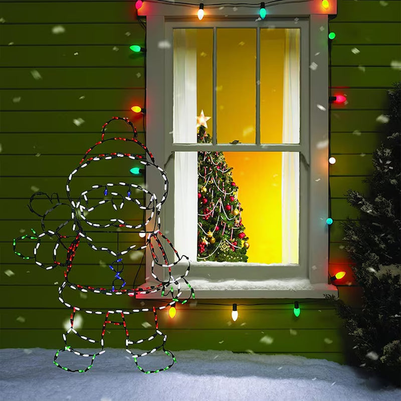 48-In Santa Yard Decoration with Multicolor LED Lights