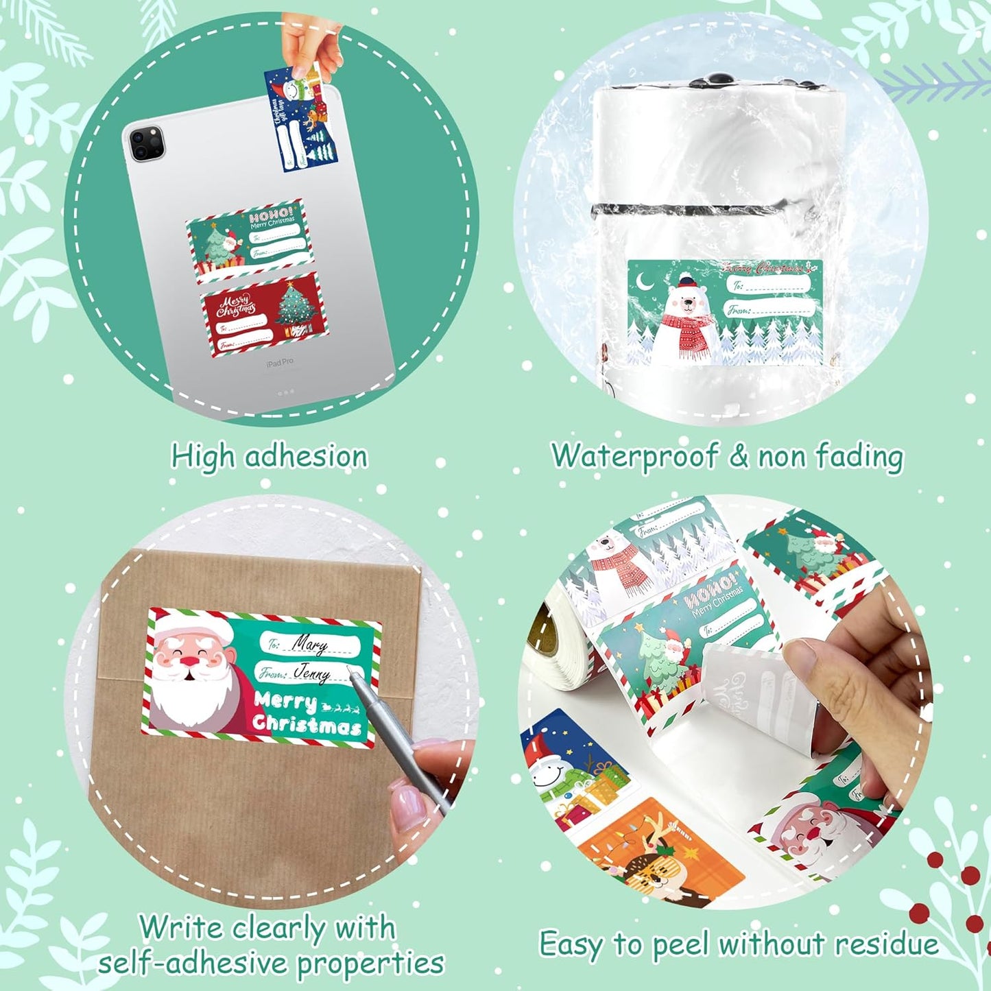500 PCS Christmas Gift Tags - Gift Tags for Christmas Presents - Christmas Gifts for Women Men Kids - Christmas Wrapping Paper - Christmas Decorations - Christmas Gift Bags (2.95 X 1.6 Inch)