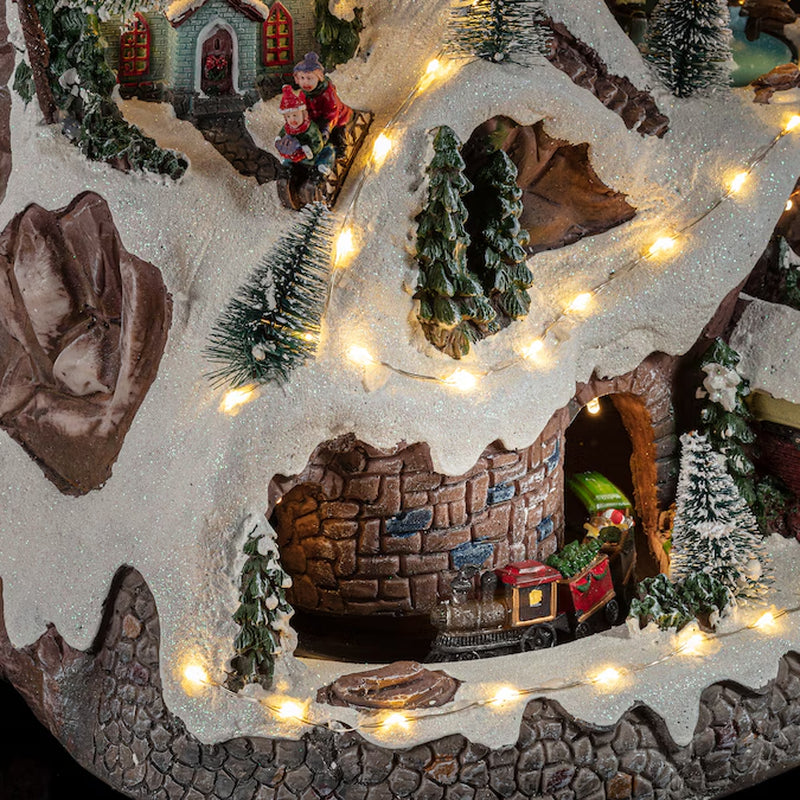 18-In Lighted Musical Figurine Merry Christmas Decor