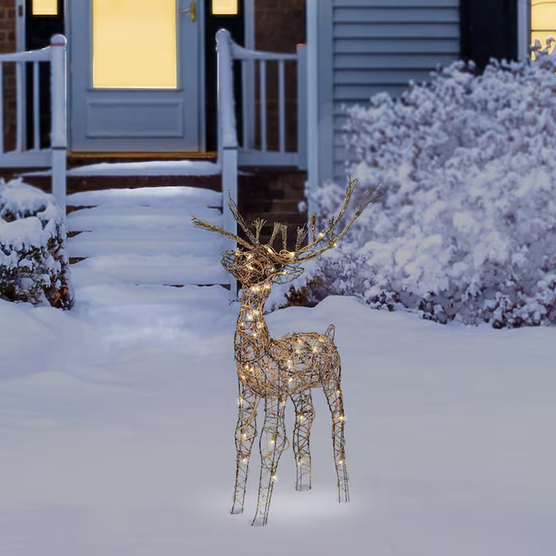 35-In Reindeer Free Standing Decoration with White Incandescent Lights