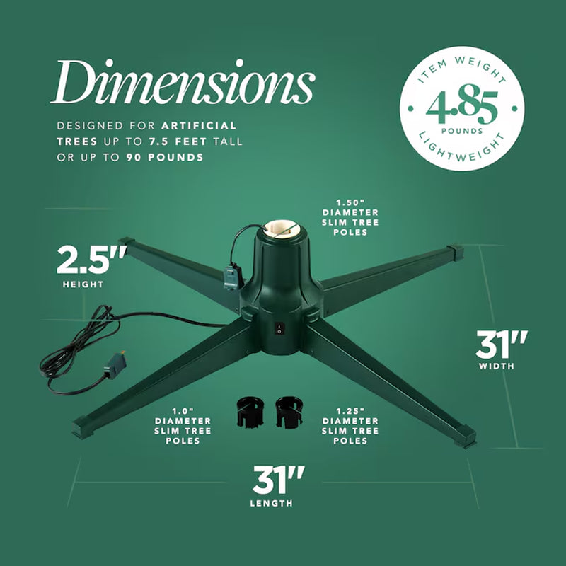 14.3-In Metal Rotating 7.5-Ft Tree Stand