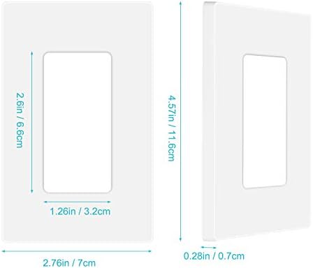 10 Pack 1-Gang Screwless Wall Plate, Decora Outlet Cover Plates, 4.57” H x 2.76” L, for Light Switch, Dimmer, GFCI, USB Outlet