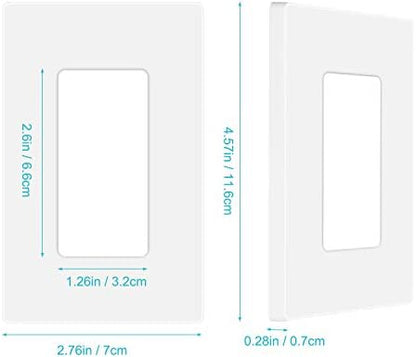 10 Pack 1-Gang Screwless Wall Plate, Decora Outlet Cover Plates, 4.57” H x 2.76” L, for Light Switch, Dimmer, GFCI, USB Outlet