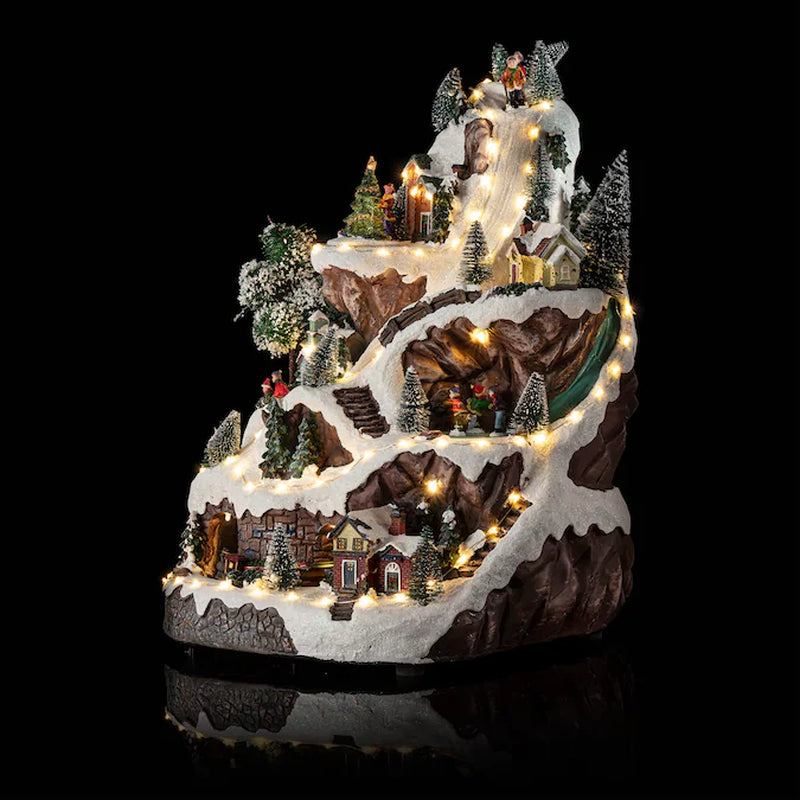 18-In Lighted Musical Figurine Merry Christmas Decor