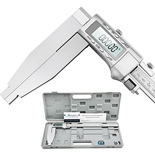 12 Inch Digital Caliper Long Jaw Caliper with 6" Jaw Depth Calipers Measuring Tool All-Metal Frame Large LCD Screen 0.0005"/ 0.01mm Resolution (12"/ 300mm)