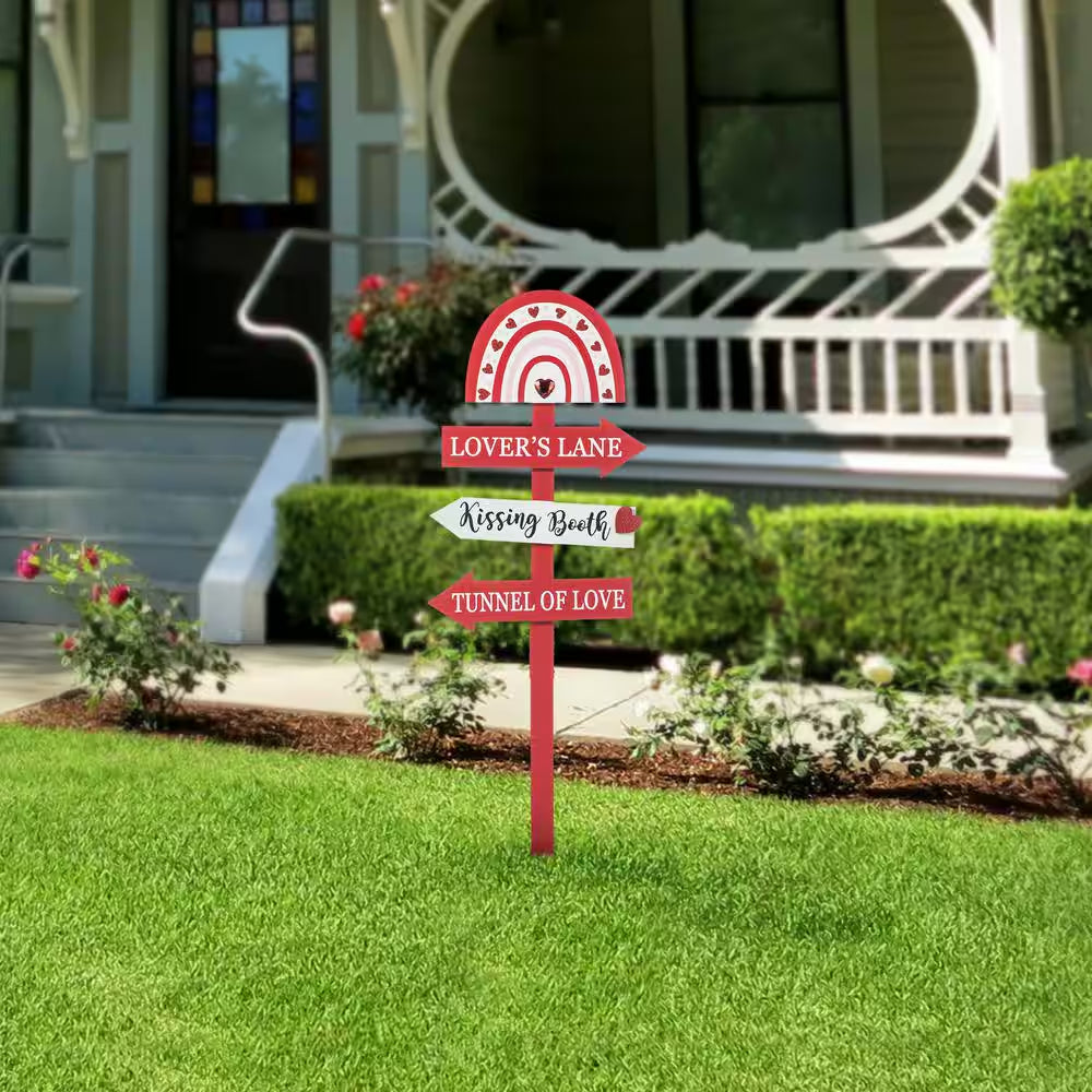 41.75 In. H Valentine'S Wooden Rainbow Word Sign Patch and Yard Stake