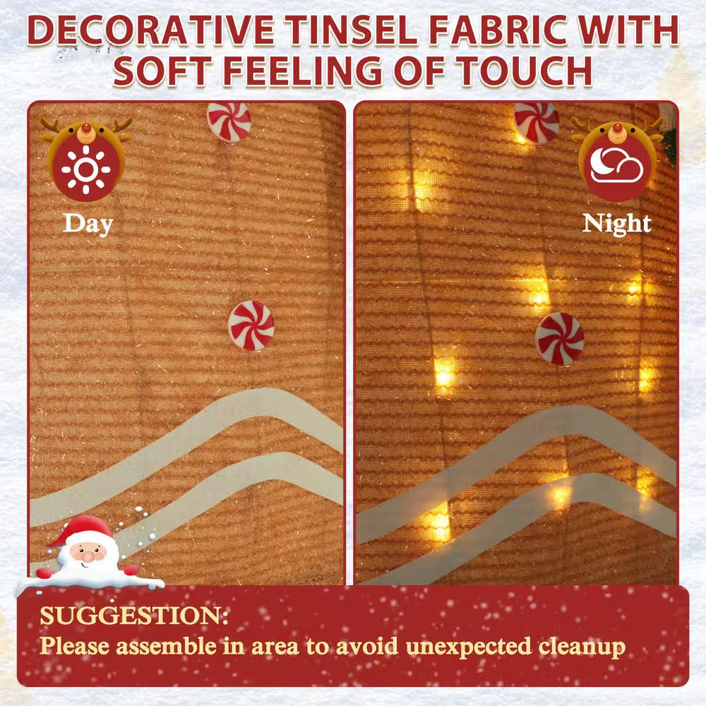 5 Ft. Gingerbread Man Outdoor Christmas Holiday Yard Decoration Warm White LED
