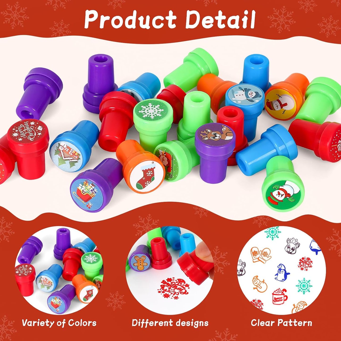Christmas Stamps for Kids, 40 Pcs Christmas Decorations Stamps Goodie Bag Fillers,Christmas Toys Bulk for Treat Bags Party Favors for Kids,Christmas Party Favors for Xmas Stocking Stuffers,Prizes,Gift