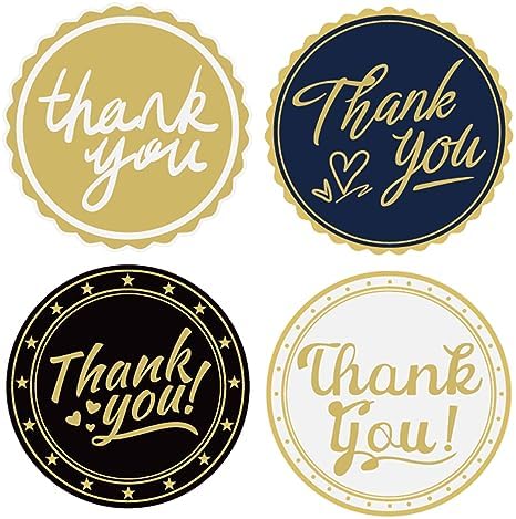 Thank You Stickers 2 inch Round, 500pcs Waterproof Thank You Stickers for Packaging, Foil Thank You for Supporting My Small Business Stickers
