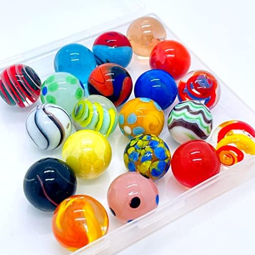 20 Vintage Marbles Bulk for Kids Ages 4-8-12 Hobbyist for Marble Run Track Game Small Marbles Game Toy (16cm) (20pcs)