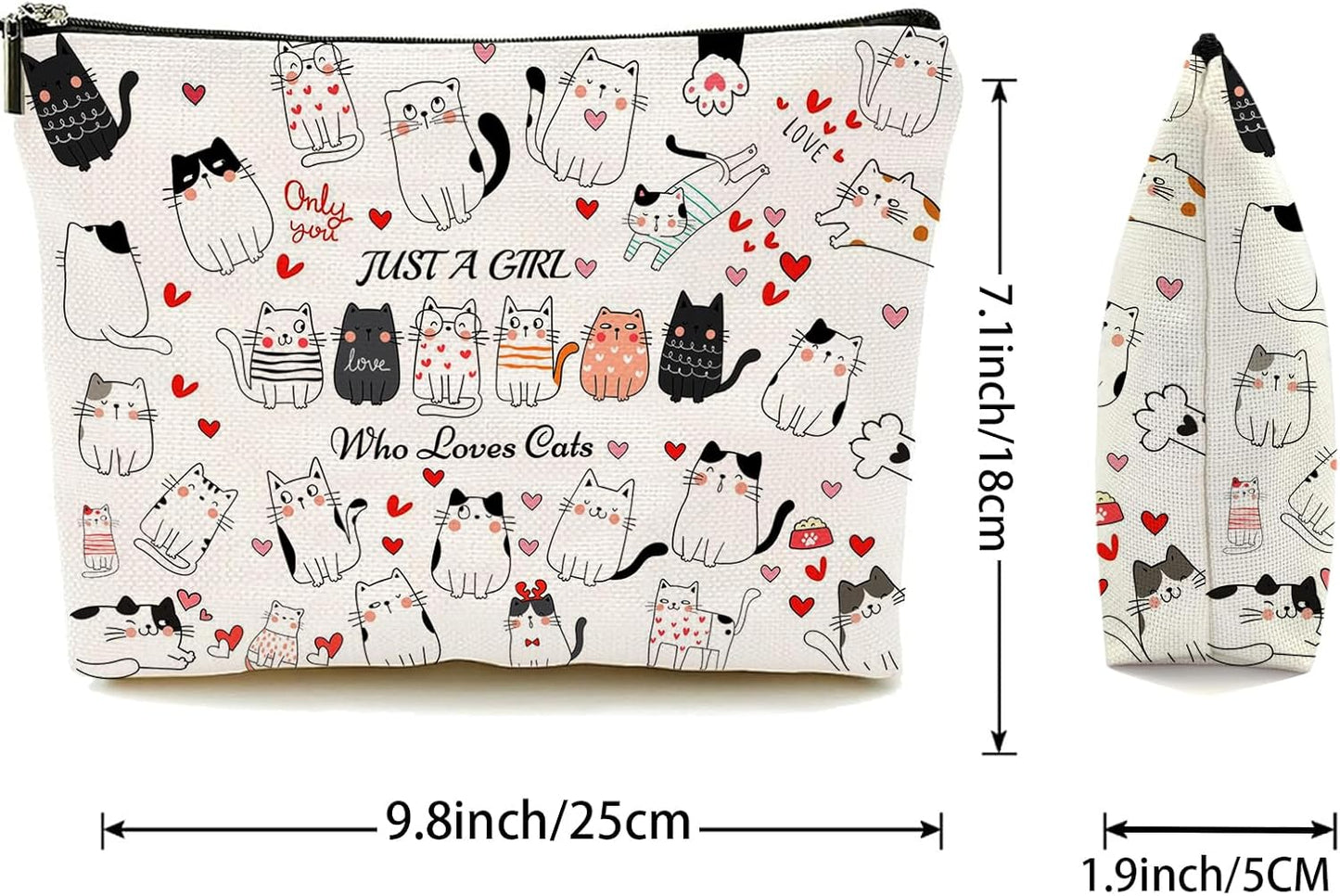 Birthday Gifts for Teenage Girls, Cat Makeup Bags, Cat Lover Gifts for Girls Women, Cute Cosmetic Bag Cat Gifts for Cat Lovers Christmas Gifts for Her, Sister, Daughter, Women