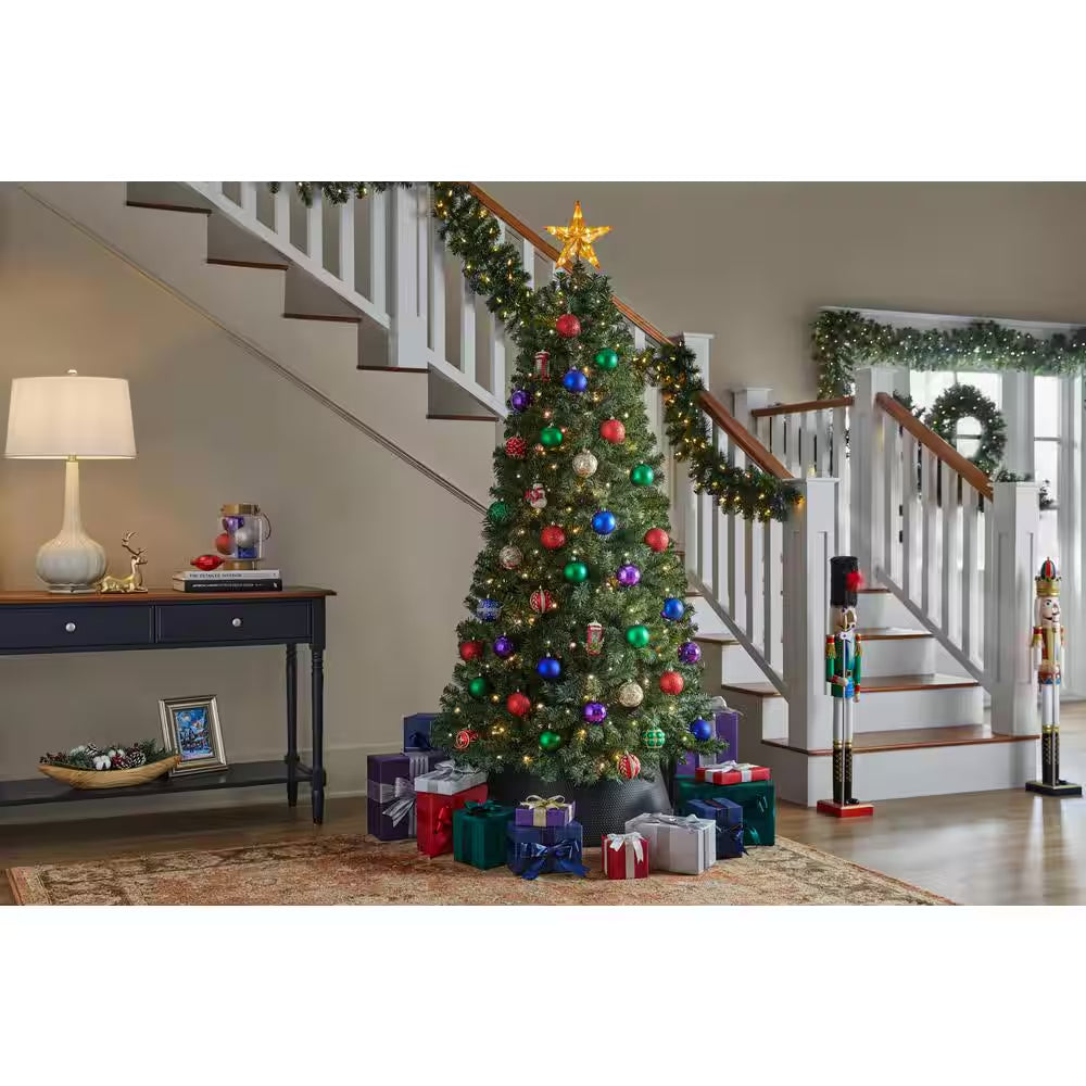6.5 Ft. Pre-Lit LED Festive Pine Artificial Christmas Tree T2