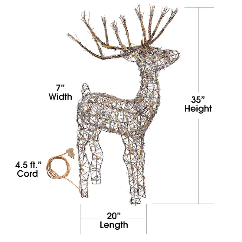 35-In Reindeer Free Standing Decoration with White Incandescent Lights
