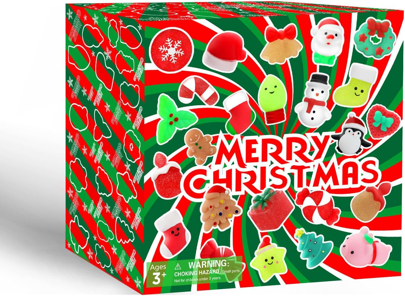 Christmas Party Favors, 43 Pcs Mochi Squishy Toys Squishies for Kids, Stress Relief Toys for Christmas Goodie Bags Treats Decorations Classroom Prizes Birthday Gift Toys Pack