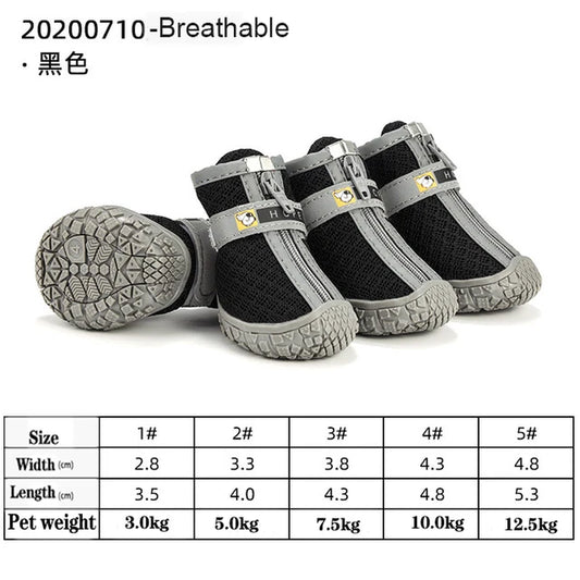 4Pcs/Set Waterproof Summer Dog Shoes Anti-Slip Rain Boots Footwear Protector Breathable for Small Cats Puppy Dogs Socks Booties