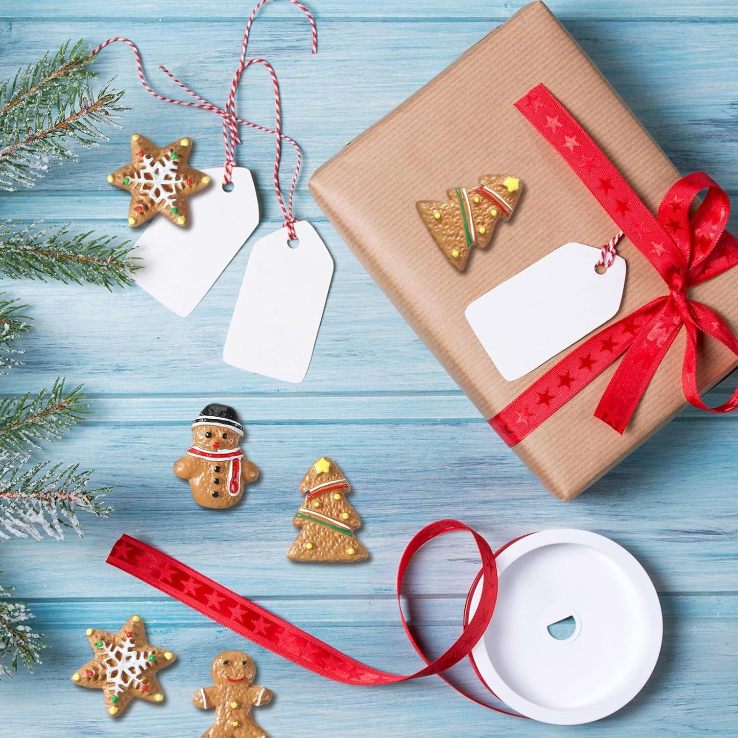 60 Pcs Christmas Miniatures for Crafts Gingerbread Man Christmas Decorations Miniature Christmas Figurines Mini Resin Gingerbread for DIY Crafts Flatback Embellishment(Lovely)