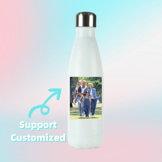 Personalized DIY Stainless Steel Vacuum Flasks 500ml Portable Car Stainless Steel Water Bottle Large Capacity Travel Thermal Mug