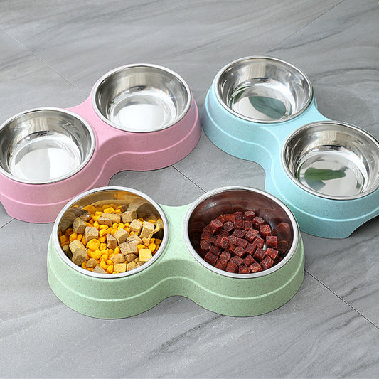 Stainless Steel Pet Bowls | Dog Food Water Feeder | Just Flushz