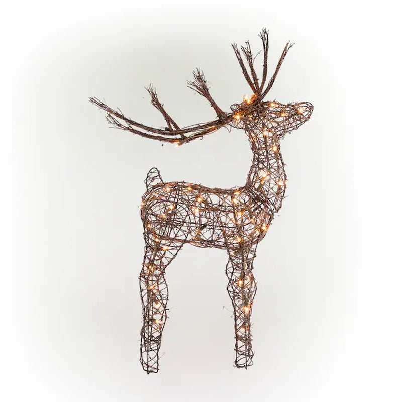 35-In Reindeer Free Standing Decoration with White Incandescent Lights