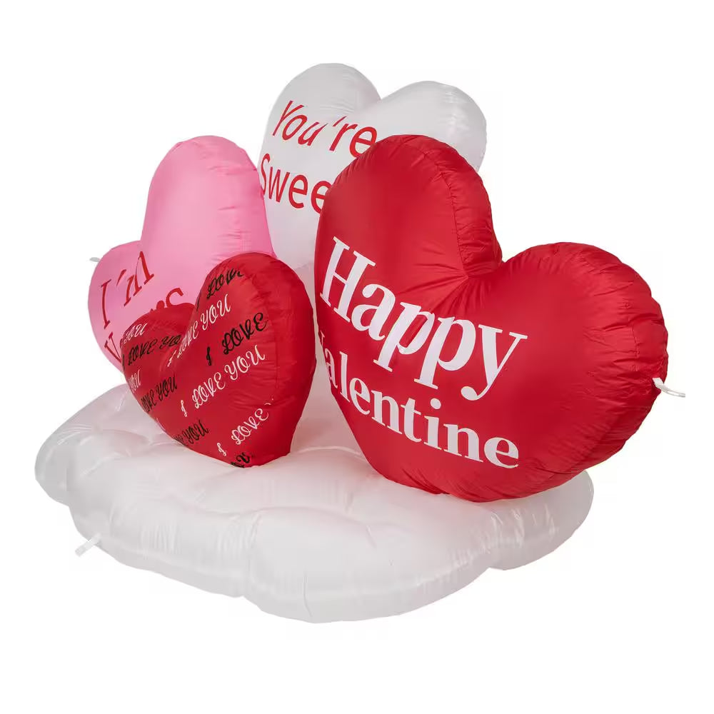 5 Ft. Inflatable Lighted Valentine'S Day Conversation Hearts Outdoor Decoration