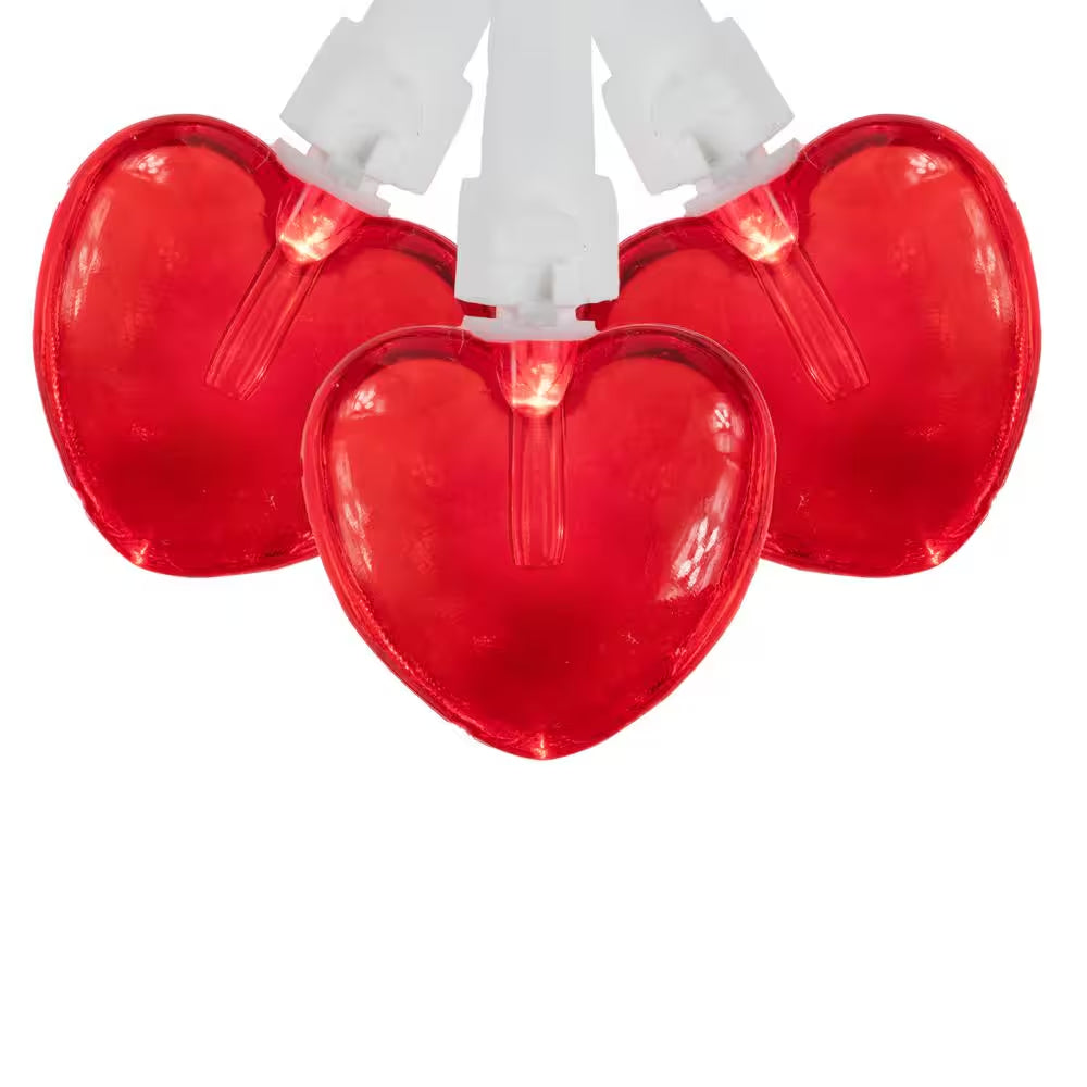 4.75 Ft. 20-Light Red Valentine'S Day Heart Mini LED Lights with White Wire