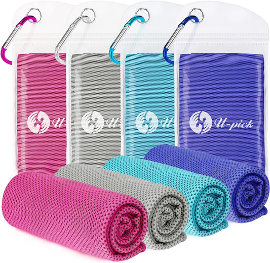 U-Pick Cooling Towels for Hot Weather, Soft Instant Cold Breathable Towel, Chilly Rags for Neck, Sweat Towels for Gym, Yoga, Golf, Tennis, Workout, Travel & More