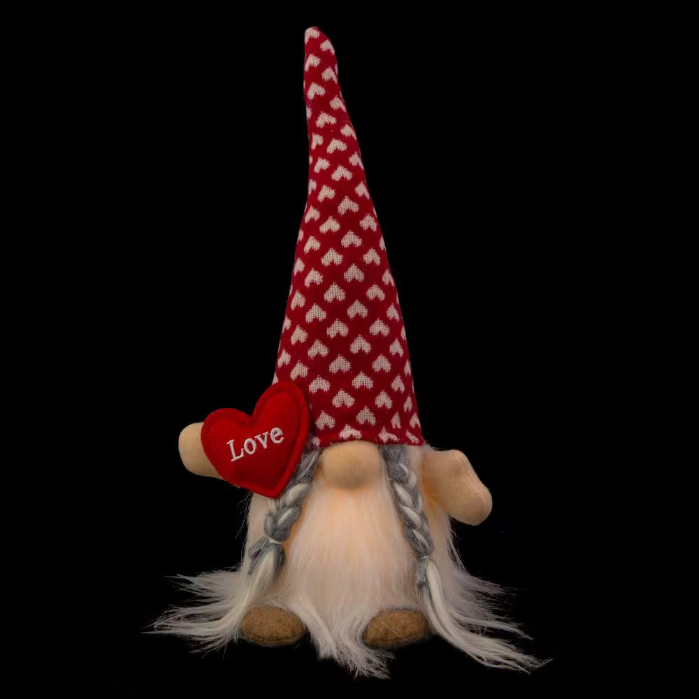13 In. Lighted Girl Valentine'S Day Gnome with Love Heart