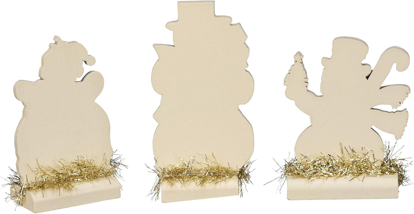 Vintage Christmas Stand up Set, Set of 3, Retro Snowmen, 3 Piece, 32297