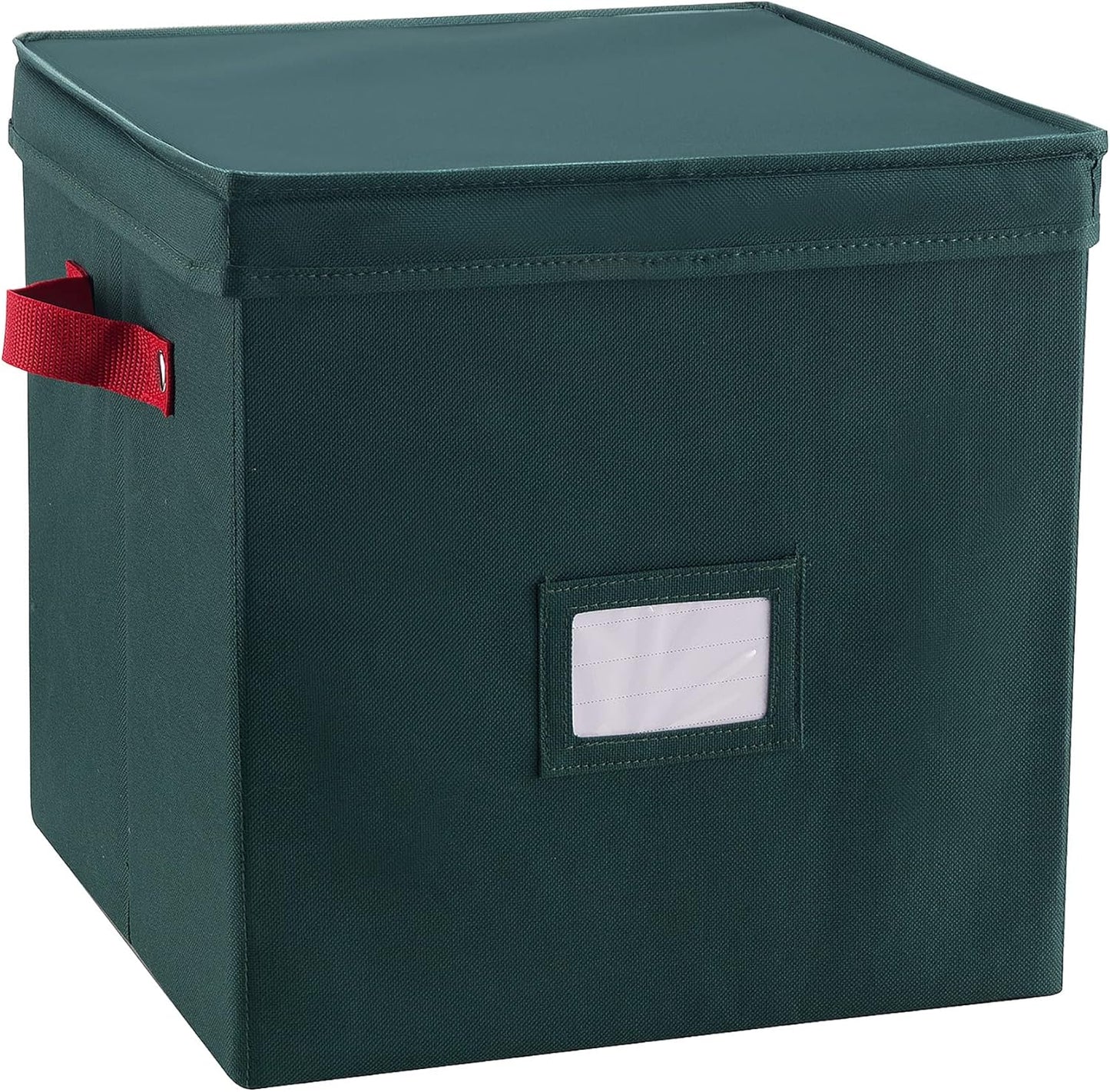 Storage Ornament Box - Holiday Organizer Cube with 64 Individual Compartments and Adjustable Dividers - for Christmas Decorations by (Green)