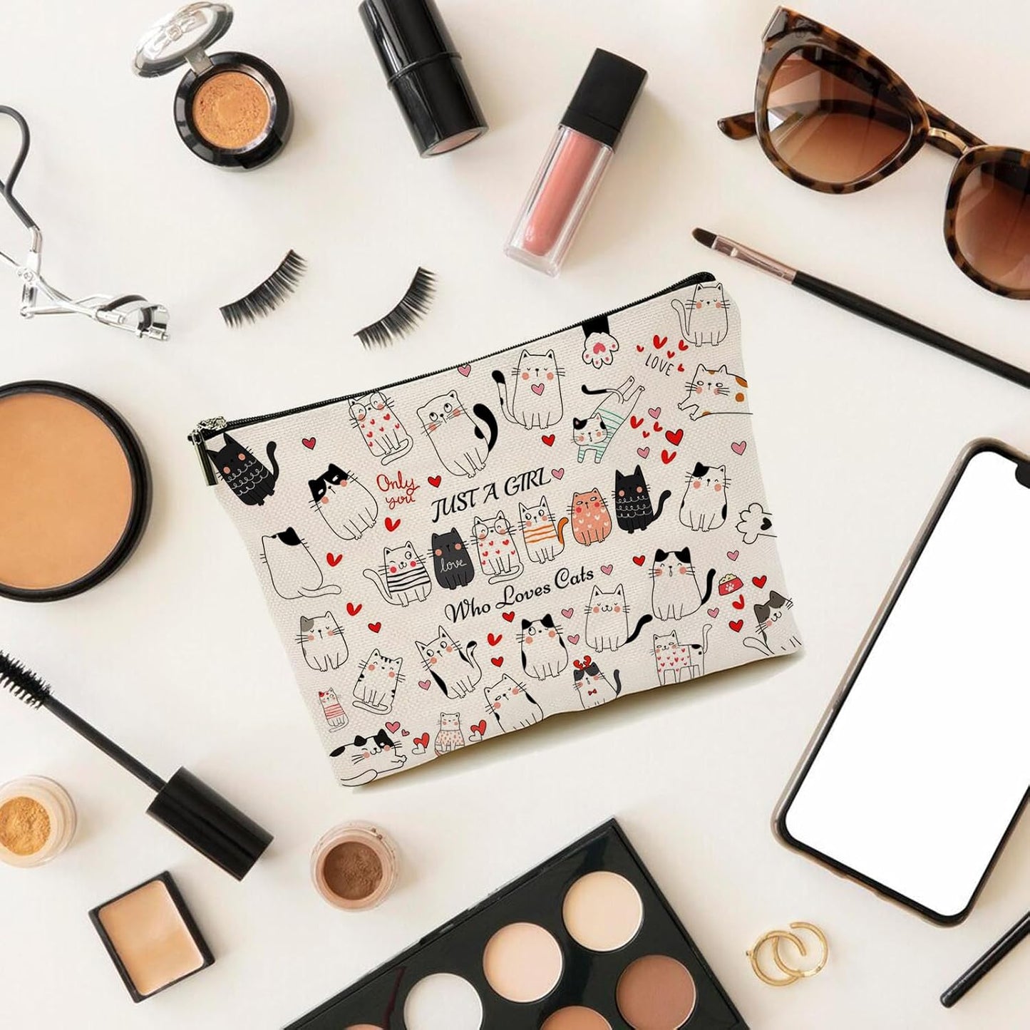 Birthday Gifts for Teenage Girls, Cat Makeup Bags, Cat Lover Gifts for Girls Women, Cute Cosmetic Bag Cat Gifts for Cat Lovers Christmas Gifts for Her, Sister, Daughter, Women