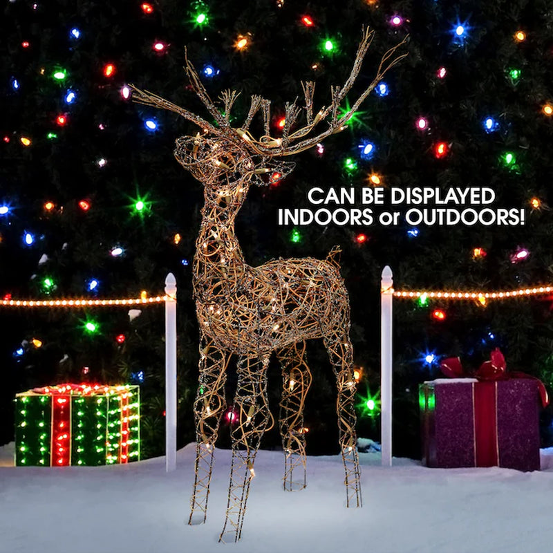 35-In Reindeer Free Standing Decoration with White Incandescent Lights