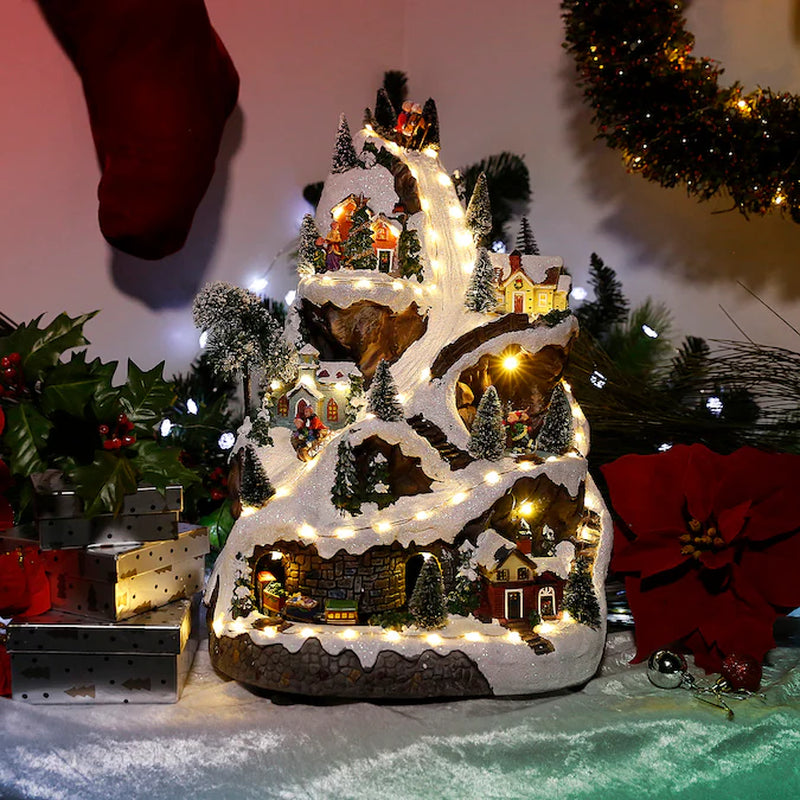 18-In Lighted Musical Figurine Merry Christmas Decor