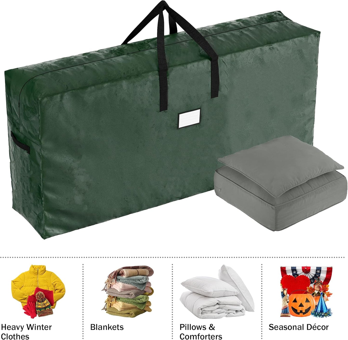 Christmas Tree Storage Bag - Storage Bags for 9FT Disassembled Artificial Trees, Seasonal Decor, Packing, Moving, and Home Storage by (Green)
