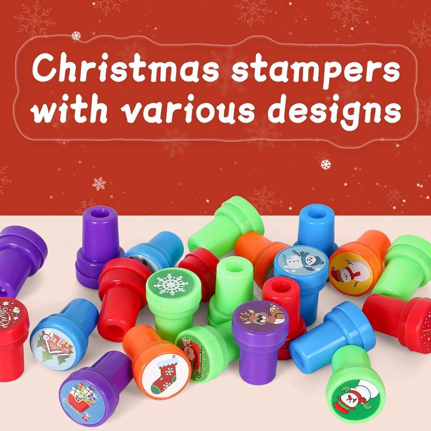 Christmas Stamps for Kids, 40 Pcs Christmas Decorations Stamps Goodie Bag Fillers,Christmas Toys Bulk for Treat Bags Party Favors for Kids,Christmas Party Favors for Xmas Stocking Stuffers,Prizes,Gift