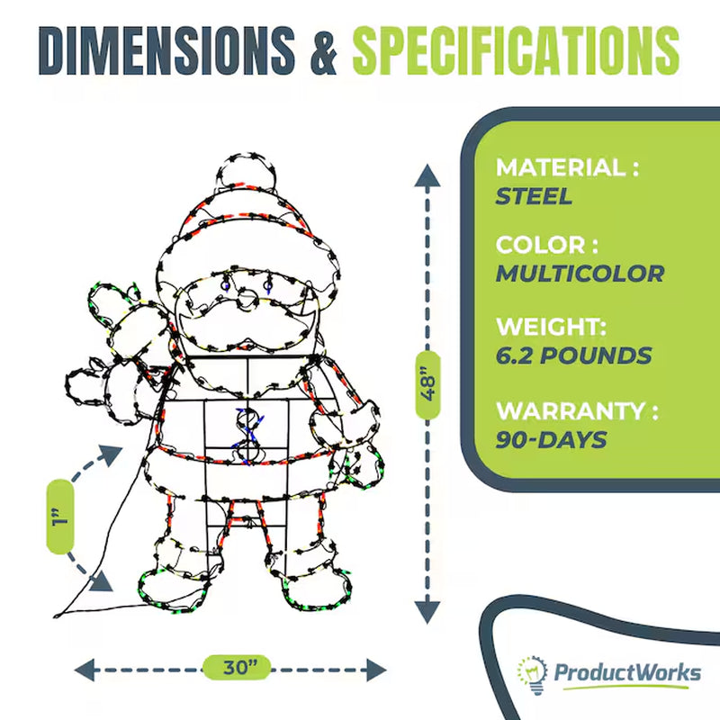 48-In Santa Yard Decoration with Multicolor LED Lights