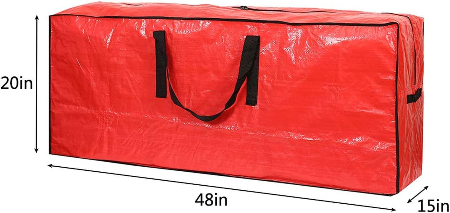 Christmas Tree Storage Bag- 2 Pack - Fits up to 7.5Ft Xmas Disassembled Trees with Durable Reinforced Handles & Dual Zipper -Waterproof Material Protects from Dust,Moisture(Red, 7.5Ft)