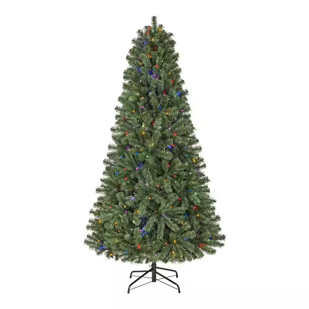 6.5 Ft. Pre-Lit LED Festive Pine Artificial Christmas Tree T2