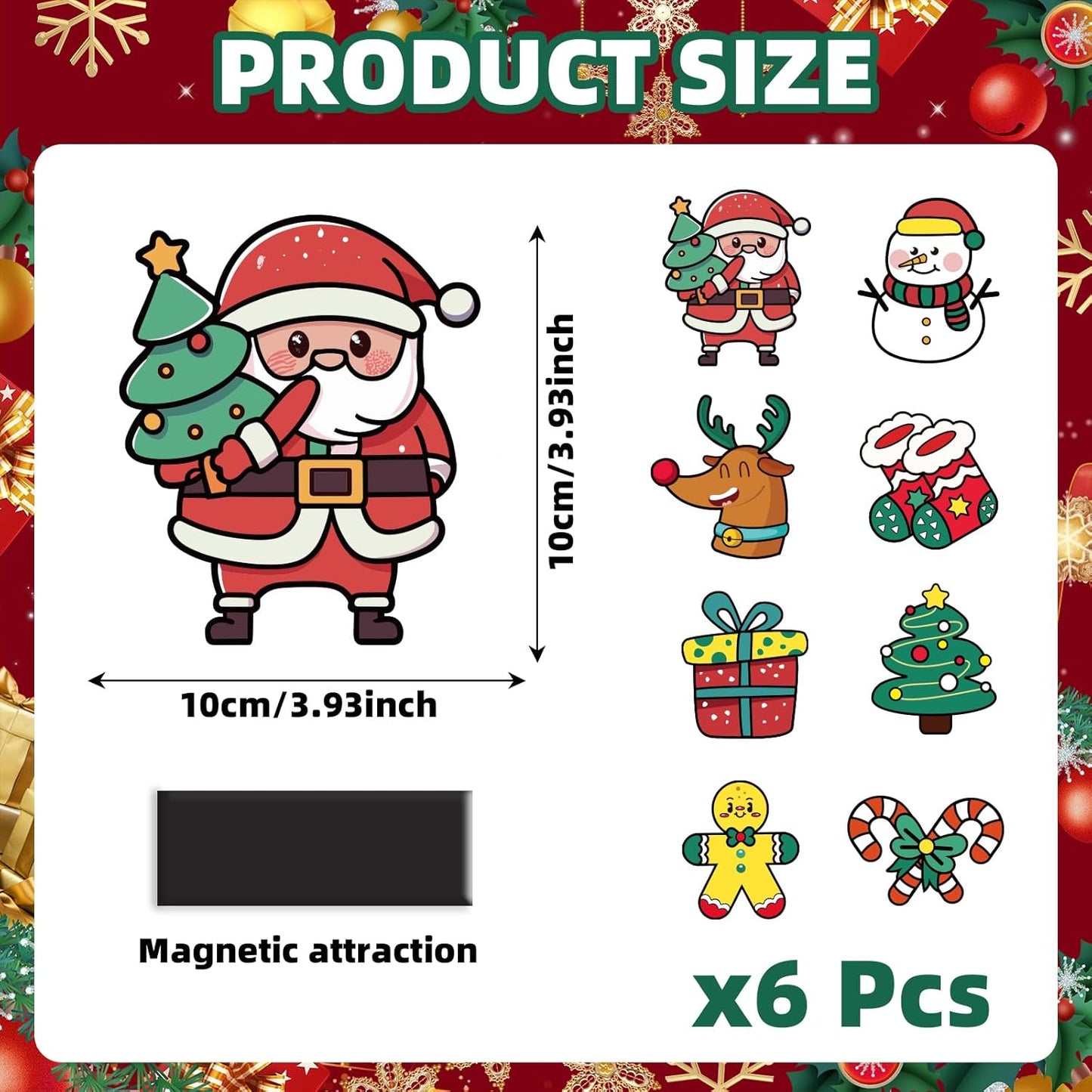 48 Pcs Christmas Crafts for Kids Color Your Own Christmas Caft Magnets, DIY Items for Operation Christmas Child for Classroom Decoration Art Activities Party Favors (Chrismas)