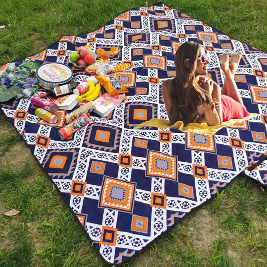 Outdoor Picnic Blankets, 79''X79'' Waterproof Sandproof Beach Blanket Waterproof Foldable Extra Large for Camping, Park, Travel, Grass