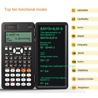 2-in-1 Foldable Scientific Calculator and Handwriting Tablet