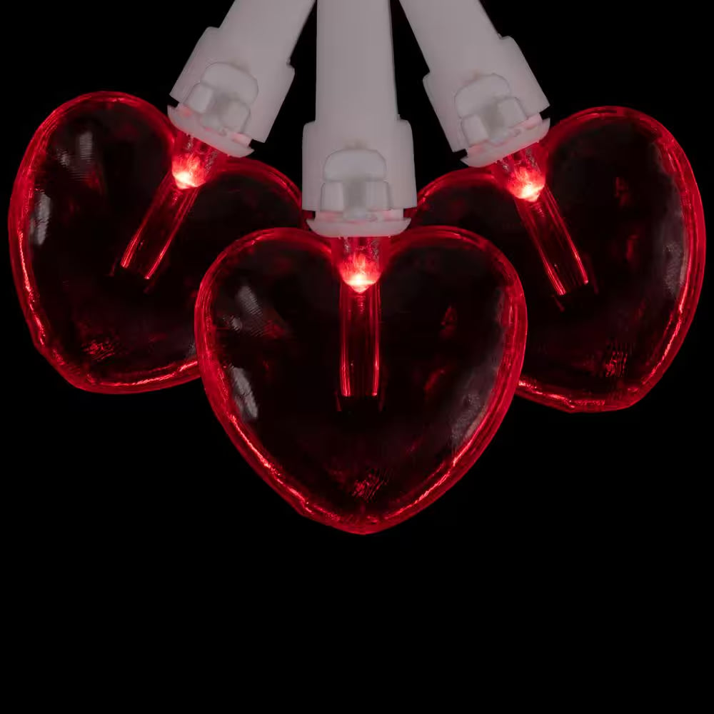 4.75 Ft. 20-Light Red Valentine'S Day Heart Mini LED Lights with White Wire