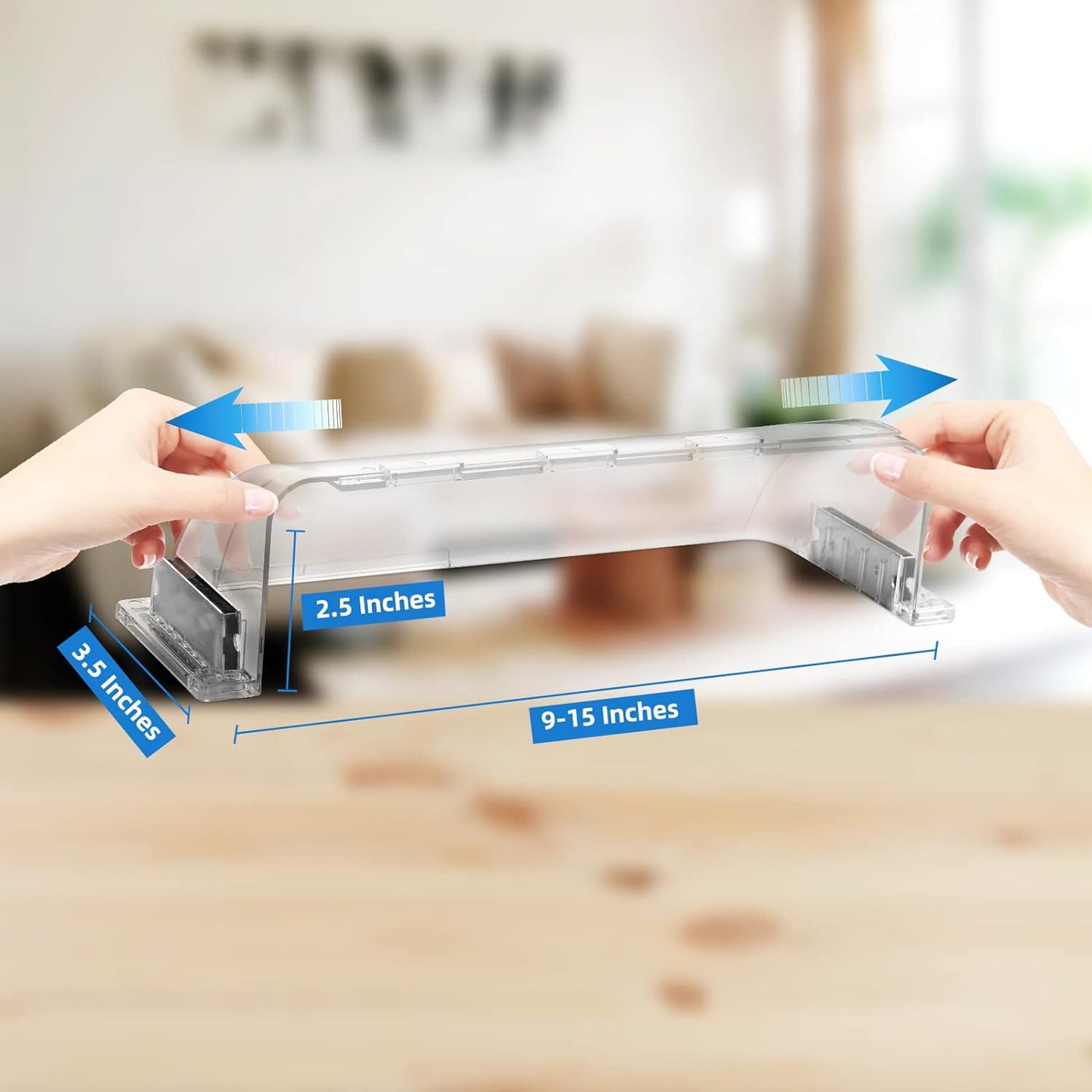 2 Pack Adjustable Air Vent Deflector, 9”-15” Transparent Deflector for Ceiling Registers, Floor, Sidewall (2)
